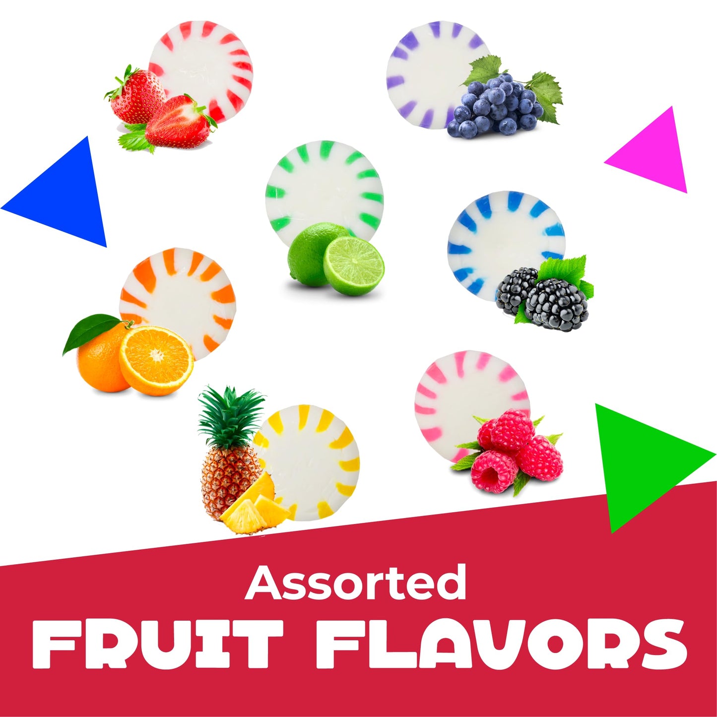 Fruit Starlights Hard Candy Assortment | 1 Pound Bag - Approx. 85 Count | Individually Wrapped Hard Candy | Assorted Flavors | S