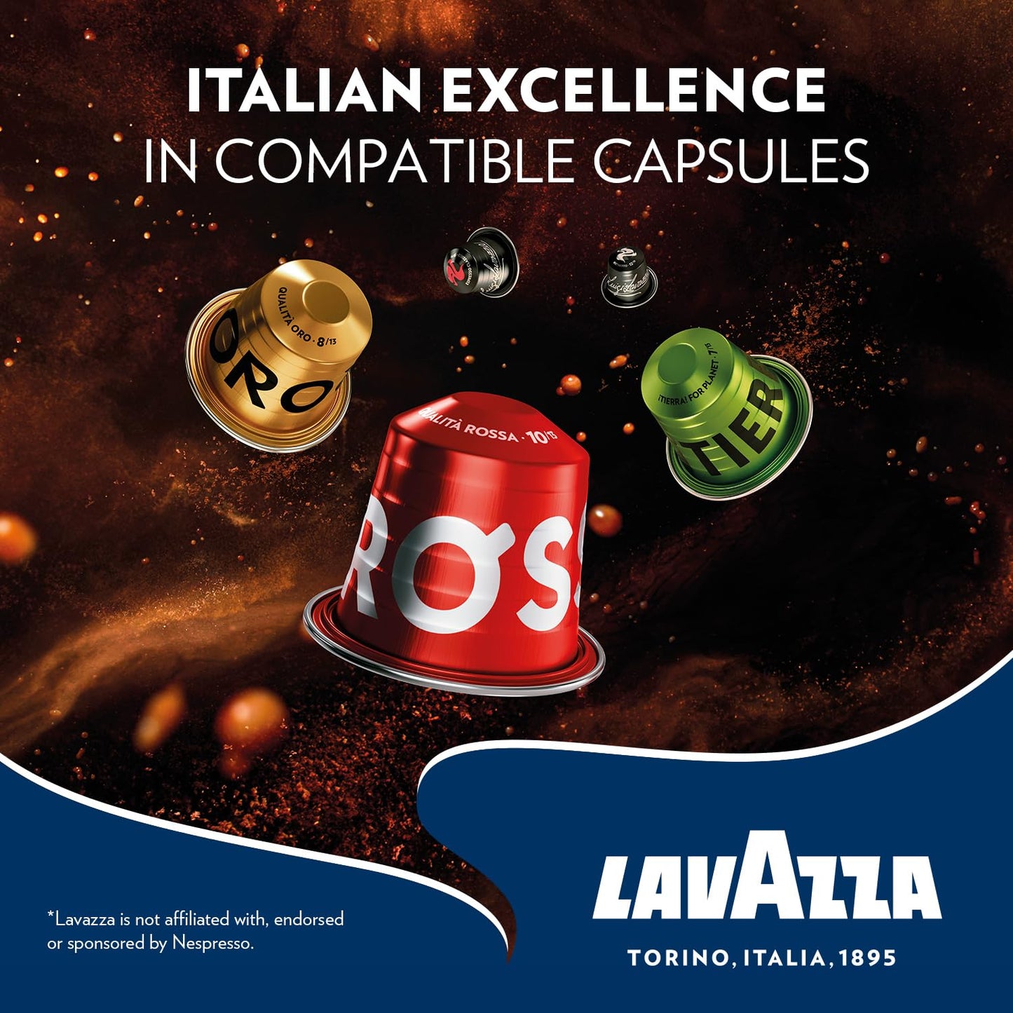 Lavazza Qualita Oro Nespresso compact pieces, 100% Arabica, Intensity 8, Light Roast, 100 Count (10 Packs of 10)