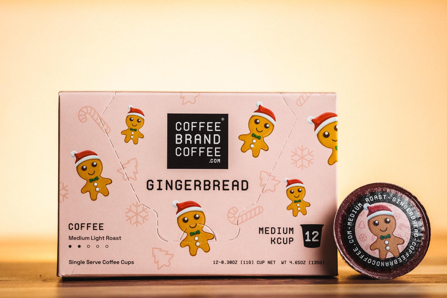 Coffee Brand Coffee Gingerbread Flavored Coffee Kcups Sweetness of Freshly Baked | Medium Light Roast Features Cinnamon  Nutmeg  and Molasses | 12 Pack