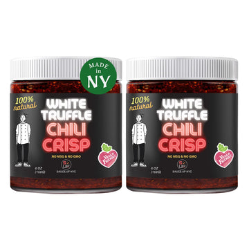Sauce Up White Truffle Chili Crisp Sauce – 2 Pack (6Oz Each) | Enhanced Truffle Chili Oil | Crispy, Spicy & Umami Truffle Flavor   | Vegan, Keto, Gluten-Free, Non-Gmo | Artisanal Gourmet Hot Truffle Chili Crisp | Handcrafted In Ny