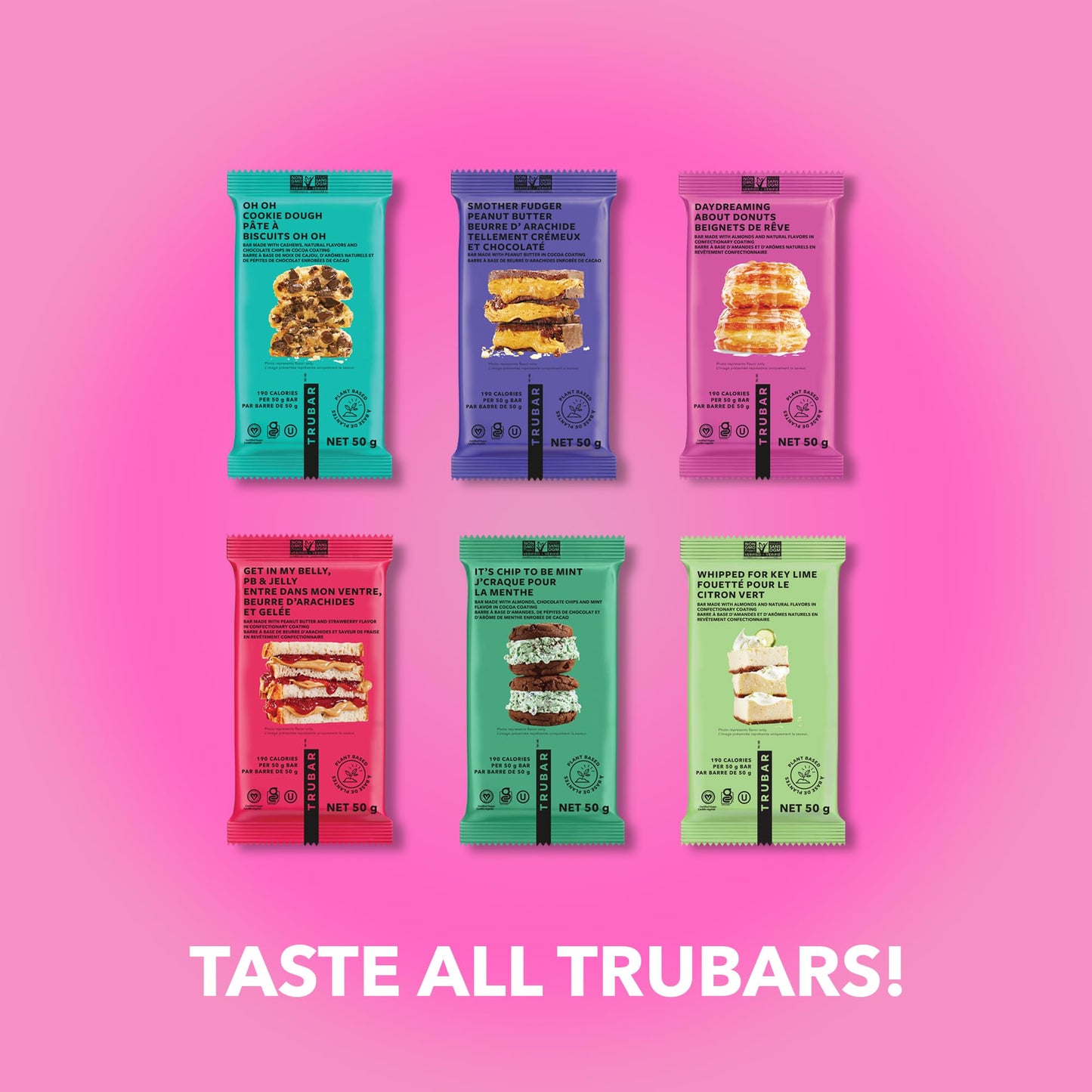 TRUWOMEN TRUBAR Plant Fueled Protein Bars Daydreaming About Donuts (12 count)  Non-gMO Vegan gluten Free Kosher Soy Free Dairy F