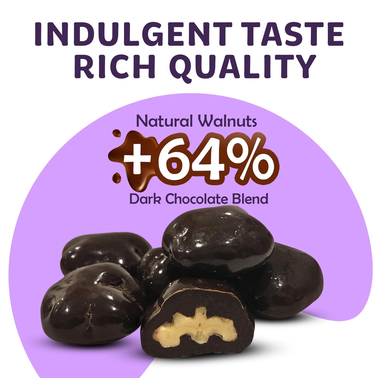 Superior Nut Chicago Dark Chocolate Covered Walnuts - Gourmet Crunchy Walnuts, 64% Dark Chocolate - Rich Omega-3S & Antioxidants