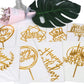 Diyasy 8 Pcs Gold Happy Birthday Cake Toppers,Acrylic Cake Toppers Set Double-Sided Glitter Cake Decoration For Children And Adu