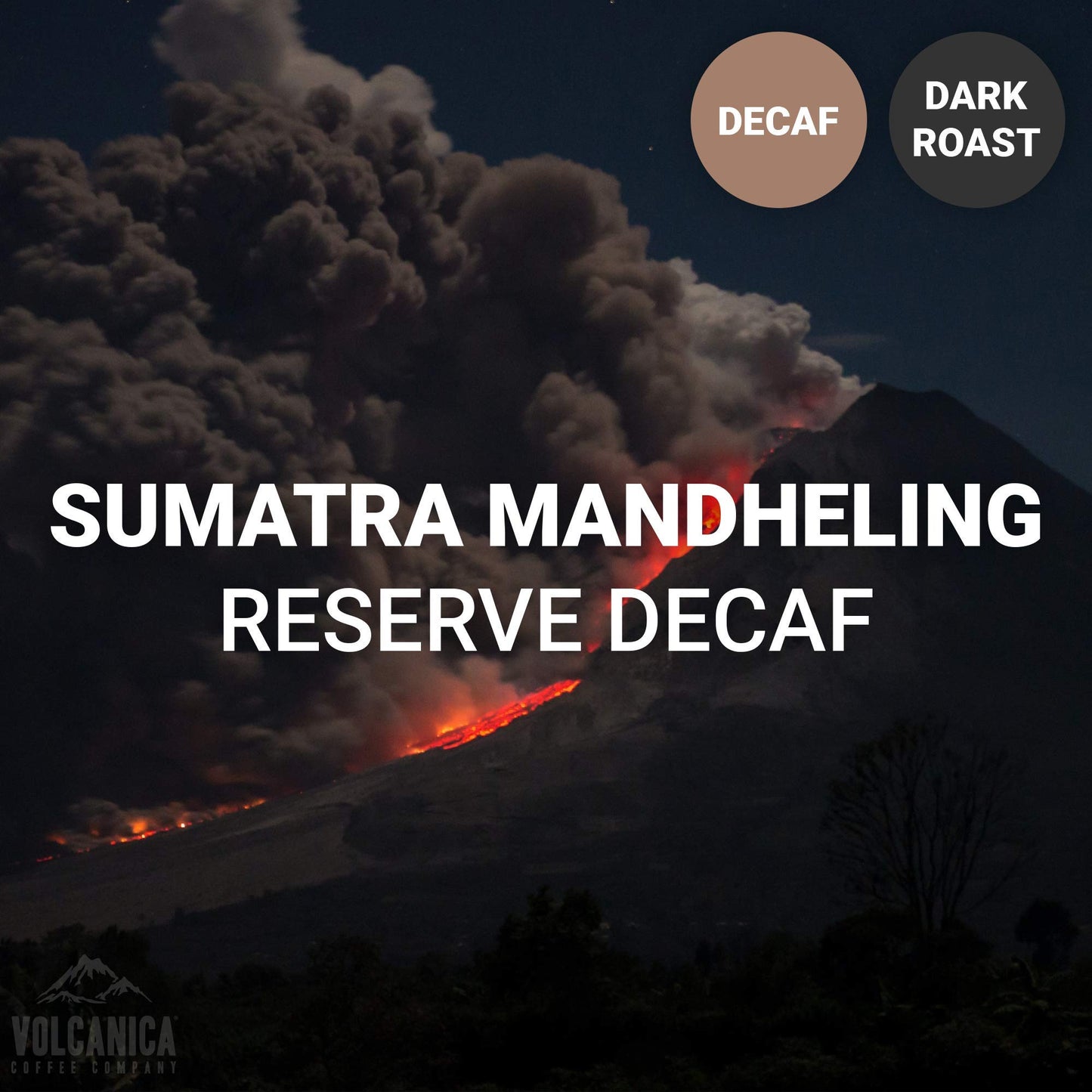Volcanica Coffee Sumatra Mandheling Decaf Coffee Ground Dark Roast 5 lbs Brown