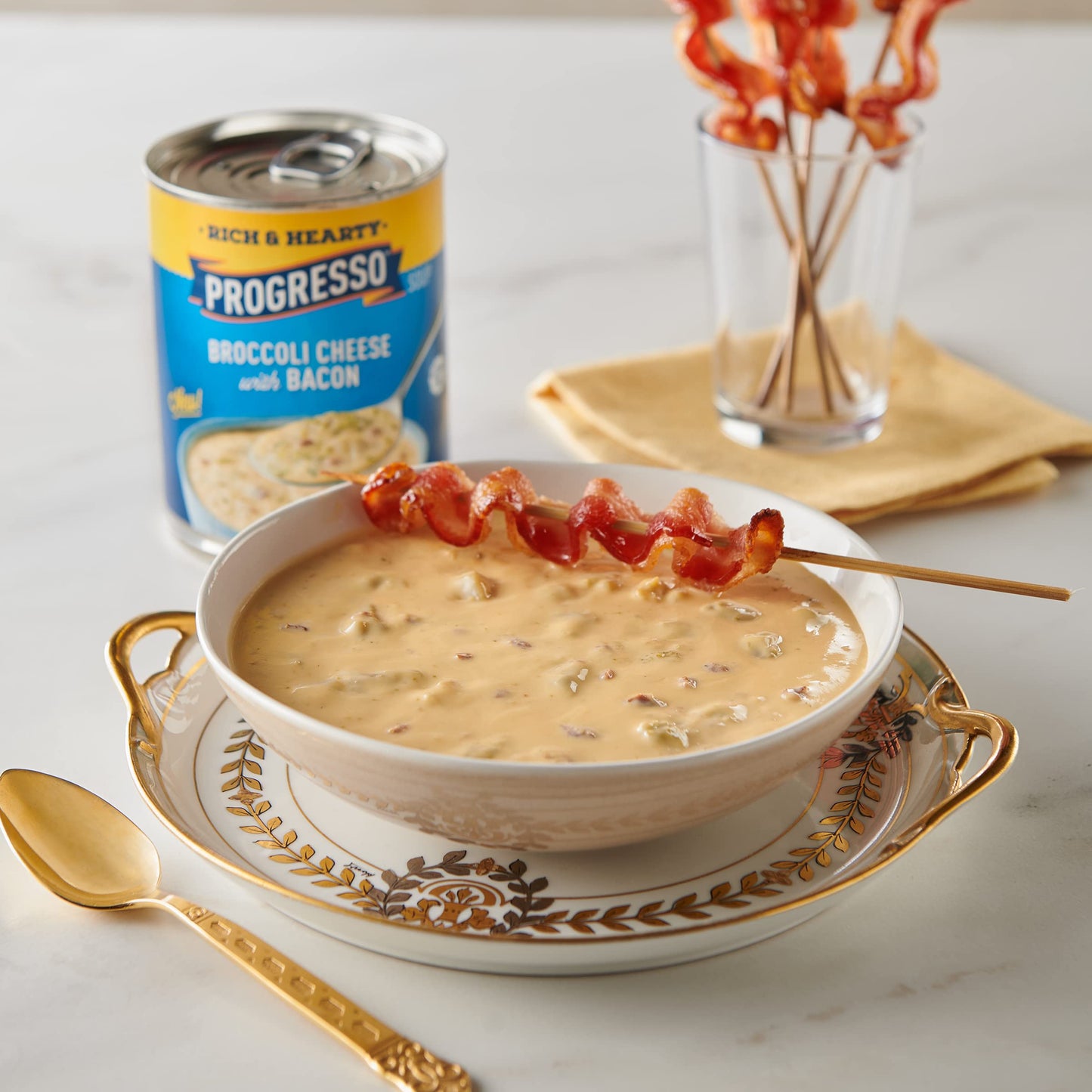 Progresso Rich & Hearty Gluten Free Broccoli Cheese Soup With Bacon, 18 oz. (Pack of 12)