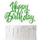 Notbadsys Happy Birthday Cake Topper, Gold Glitter Letters, Flashing Cardboard, Green, Model S1-1-(????)