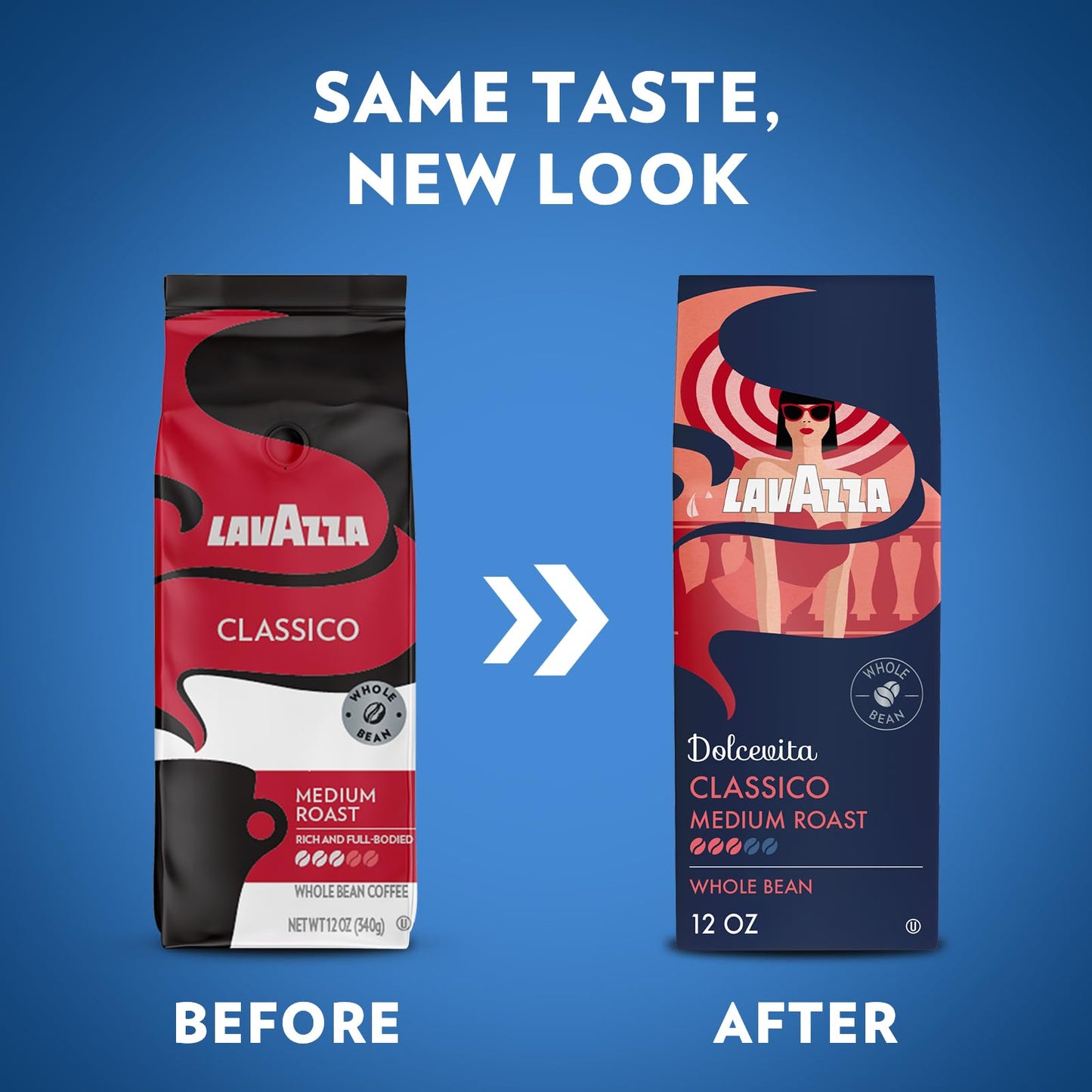 Lavazza Whole Bean Coffee, Medium Roast, Rich & Full-bodied, 12oz Bag, Arabica & Robusta, Ideal for Drip malt-inspired