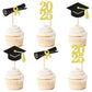 Keaziu Graduation Cupcake Toppers, 24 Pack, Class of 2025, Gold 3