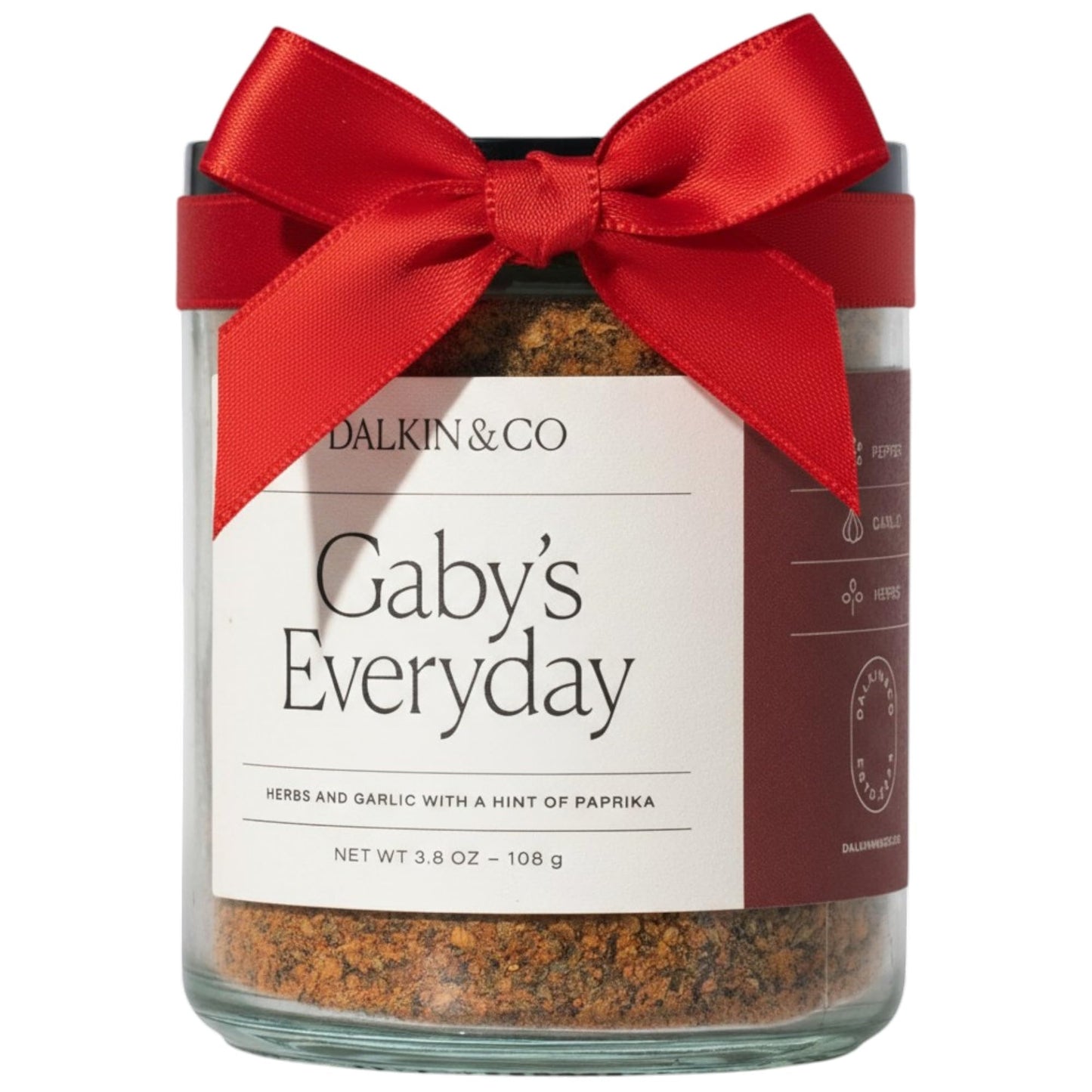 Dalkin & Co. Gabys Everyday  Turkey Brine Herbs  Garlic & Smoky Paprika Blend  Versatile Cooking Seasoning for Pantry & Kitchen  Eco Friendly Reusable Jar  No Fillers or Additives  3.8 oz