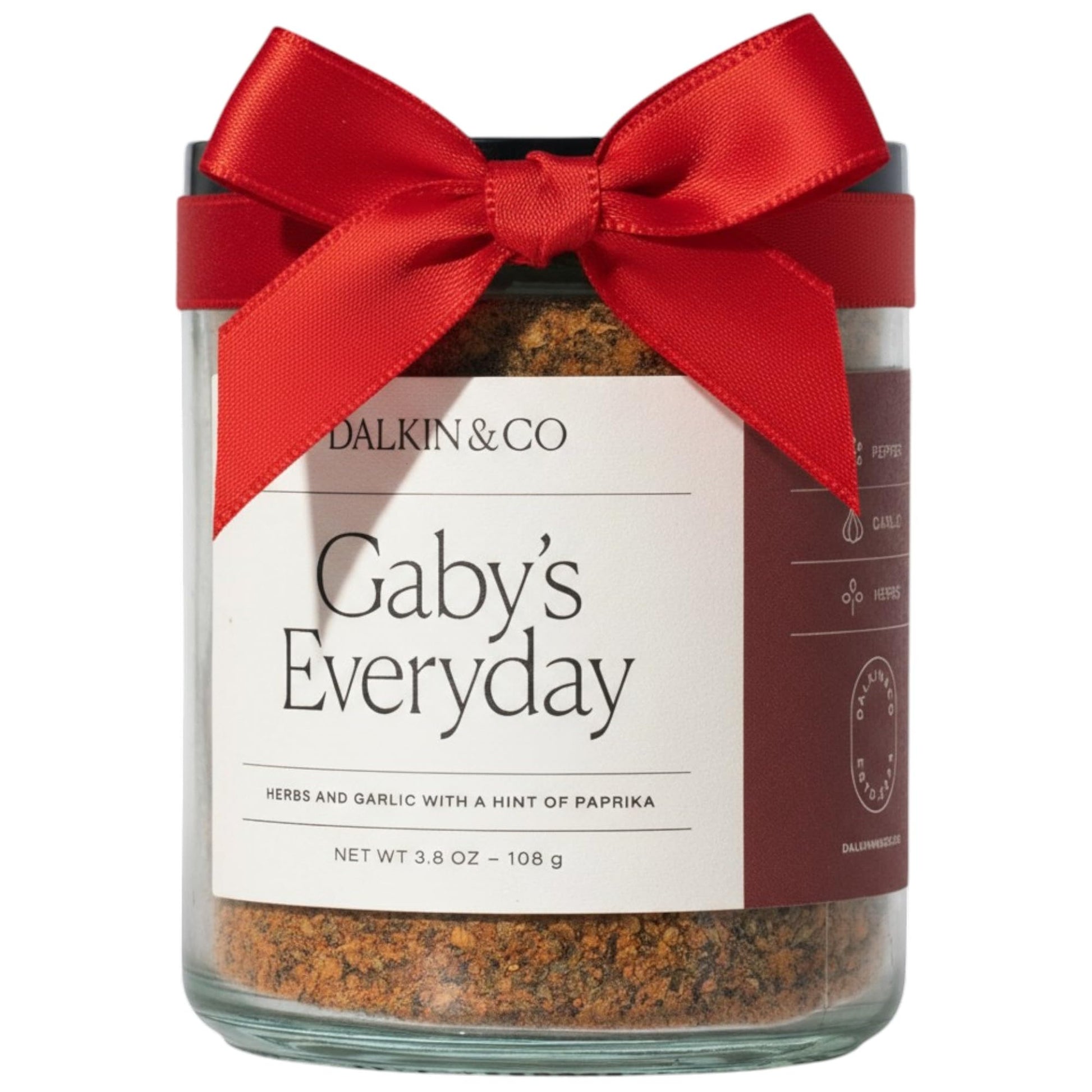 Dalkin & Co. Gabys Everyday  Turkey Brine Herbs  Garlic & Smoky Paprika Blend  Versatile Cooking Seasoning for Pantry & Kitchen  Eco Friendly Reusable Jar  No Fillers or Additives  3.8 oz