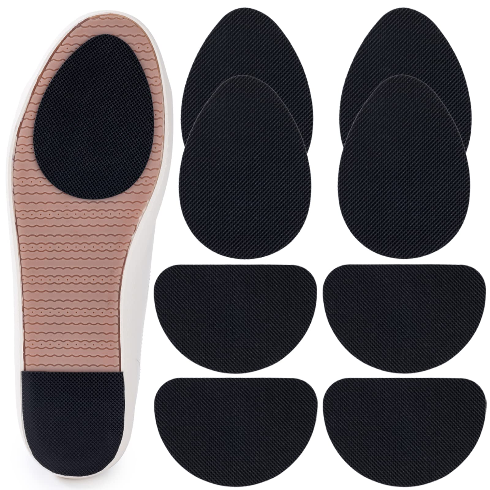 Gadebao Non-Slip Shoes Pads, 8 Pcs Anti-Slip Shoe Grips On Bottom Of Shoes, Thickened Silicone Self-Adhesive Sole Protector (Bla