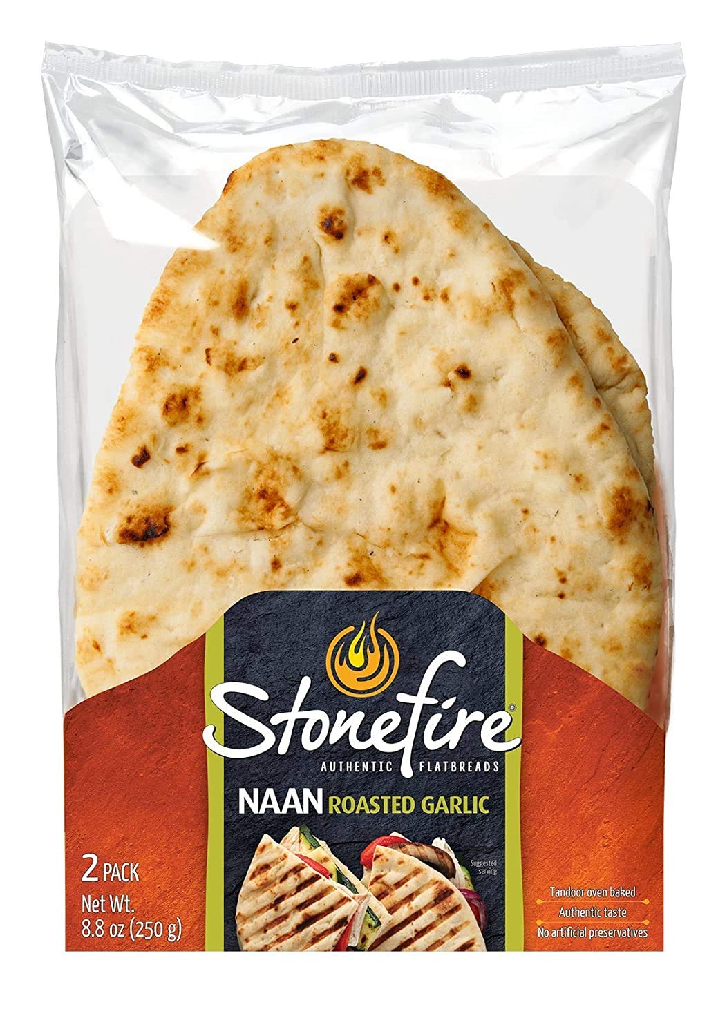 Stonefire Garlic Naan Bread, 8.8 oz 2 CT