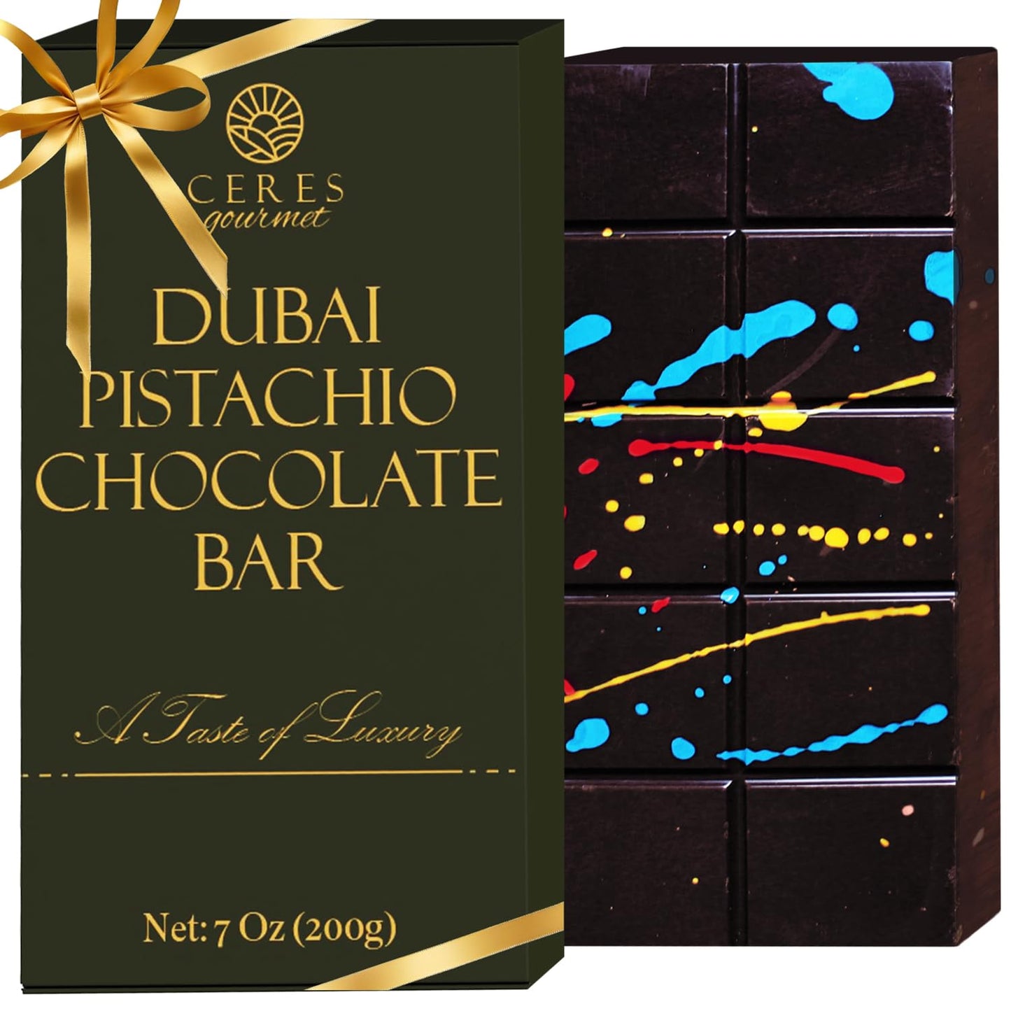 Ceres Gourmet Dark Chocolate Knafeh Bar with Pistachio Filling - 7 oz