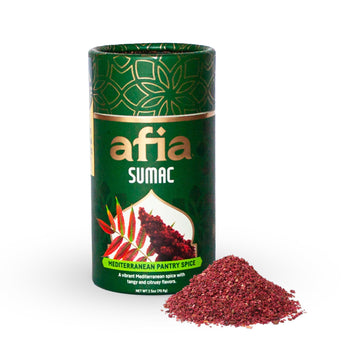 Afia - Ground Sumac Spice | Sumac Powder Pantry Spice for Middle Eastern Dishes, Meals and Cuisine | Premium Middle Eastern Spic