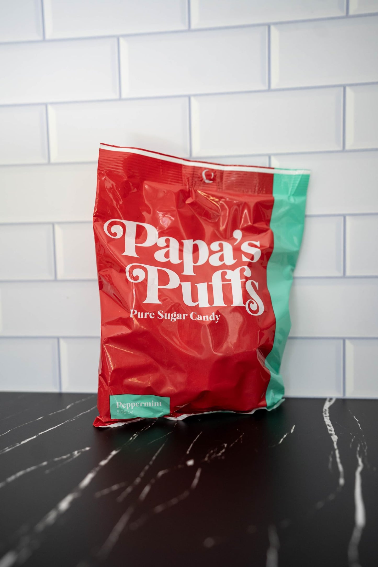 Papa'S Puffs Peppermint Flavored Pure Sugar Candy - Individually Wrapped In 5.05Oz Bag - Fat-Free, Gluten-Free, Cholesterol-Free
