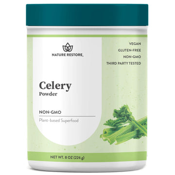 Nature Restore Whole Celery Powder  Entire Celery Stalk With Fiber  Non-Gmo  Gluten Free  Full Spectflavor Blend Nutrients  37 Servings  8 Ounces