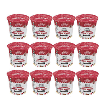 Bakery On Main Oatmeal Cups, Usda Organic, Gluten-Free, Vegan & Non Gmo, Probiotic - Cranberry Apple Almond, 1.9Oz (Pack Of 12)