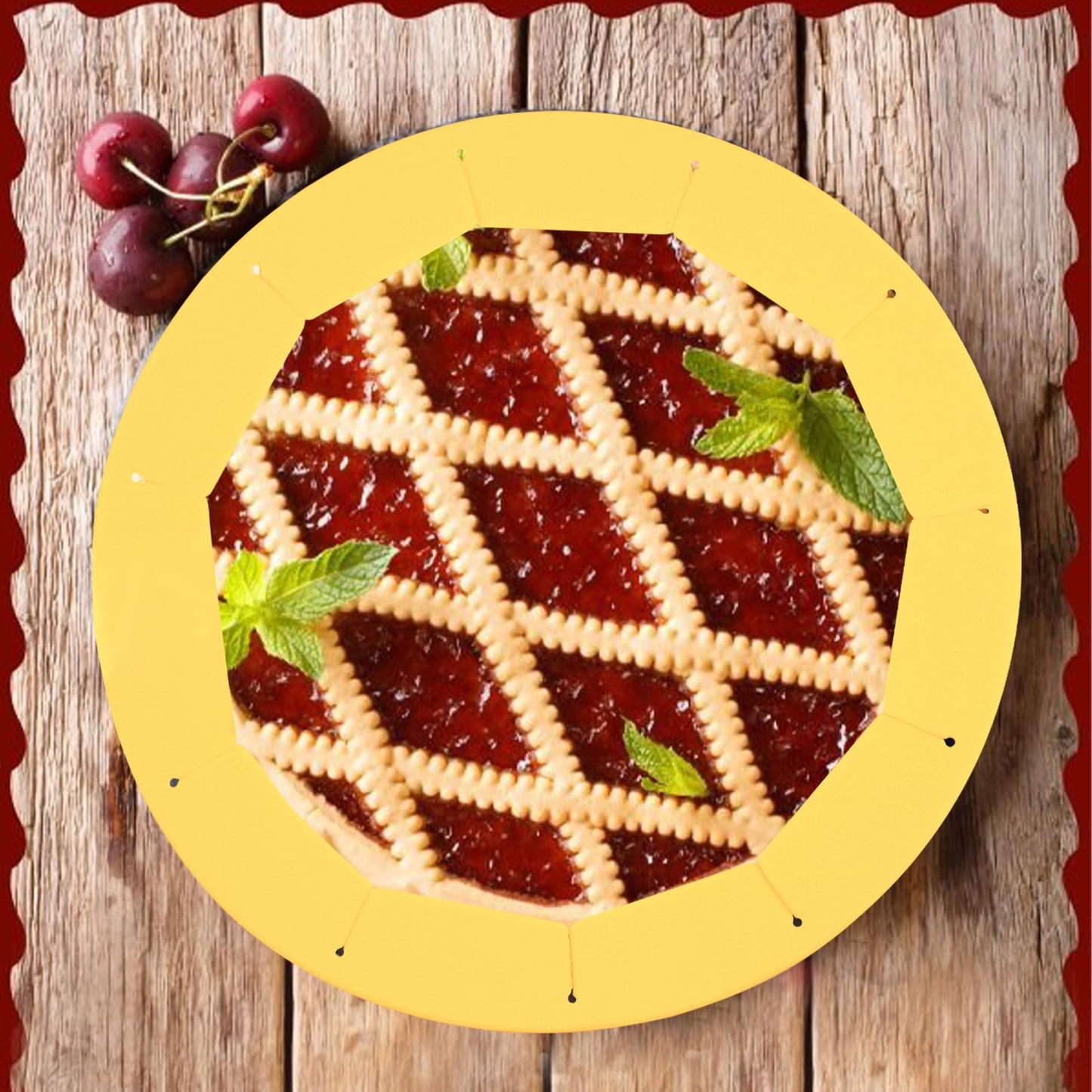 HOHUIGO Silicone Pie Crust Shield, Heavy Duty Pie Crust Protector for edge Cover for Pie 8-10.5 Inch Kitchen Gadget for Baking P