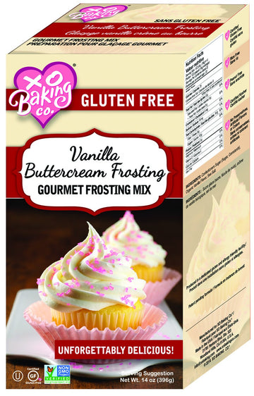 Xo Baking Co. Gluten Free Vanilla Buttercream Gourmet Frosting Mix; Non-Gmo; Kosher; Rice Free; Peanut Free; Soy Free; Dairy Fre