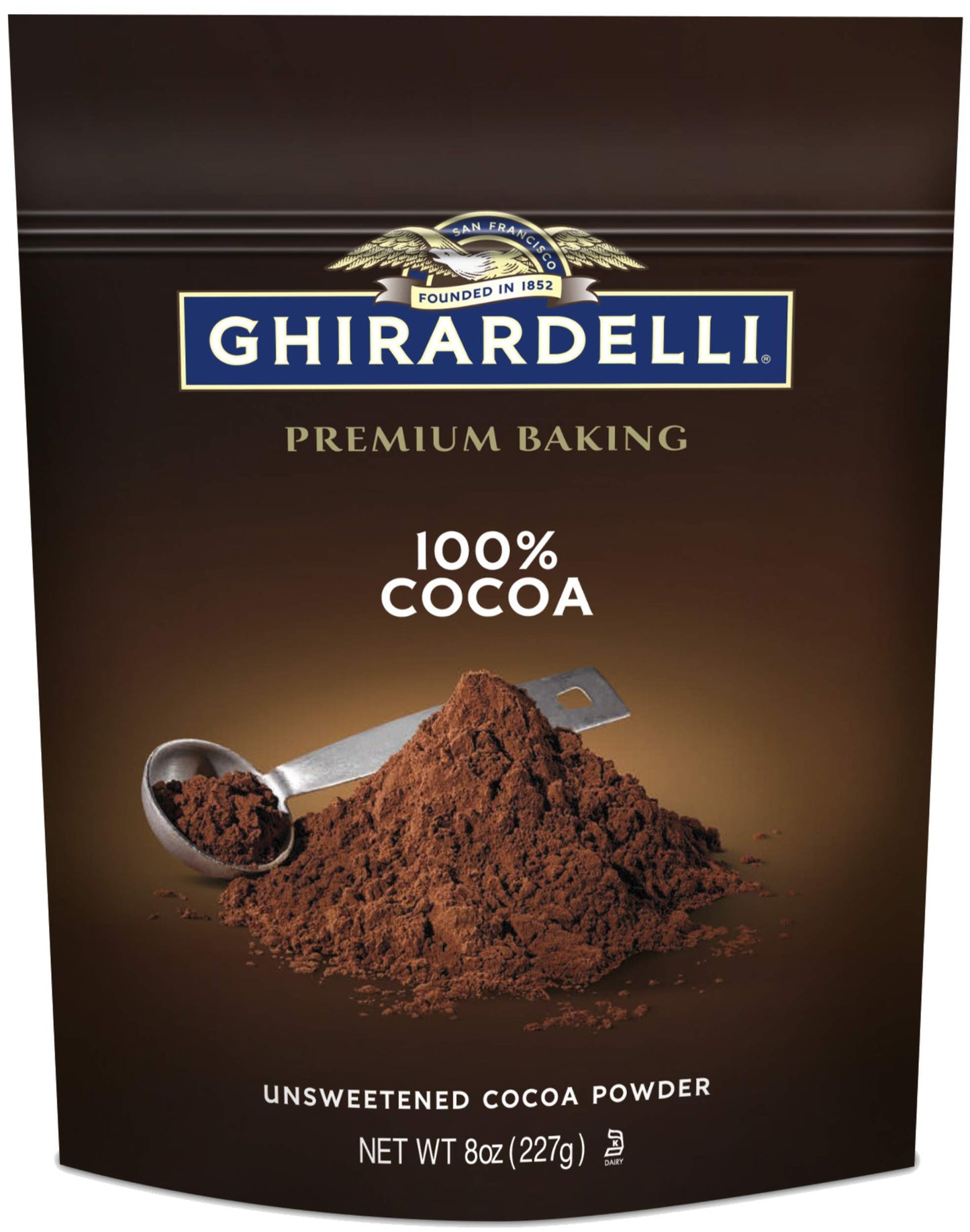 Ghirardelli 100 Percent Unsweetened enhanced Baking Cocoa, 8 Ounce (Pack of 6)