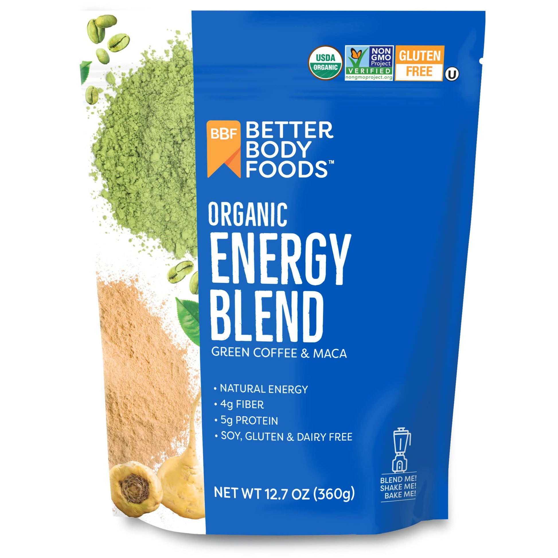 BetterBody Foods Organic Energy Blend, Plant-Based, Gluten-Free, Non-GMO, 12.7 Ounces
