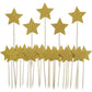 Bilipala Gold Star Cake Cupcake Decorations Toppers Picks Supplies, Appetizer Picks, 30 Counting