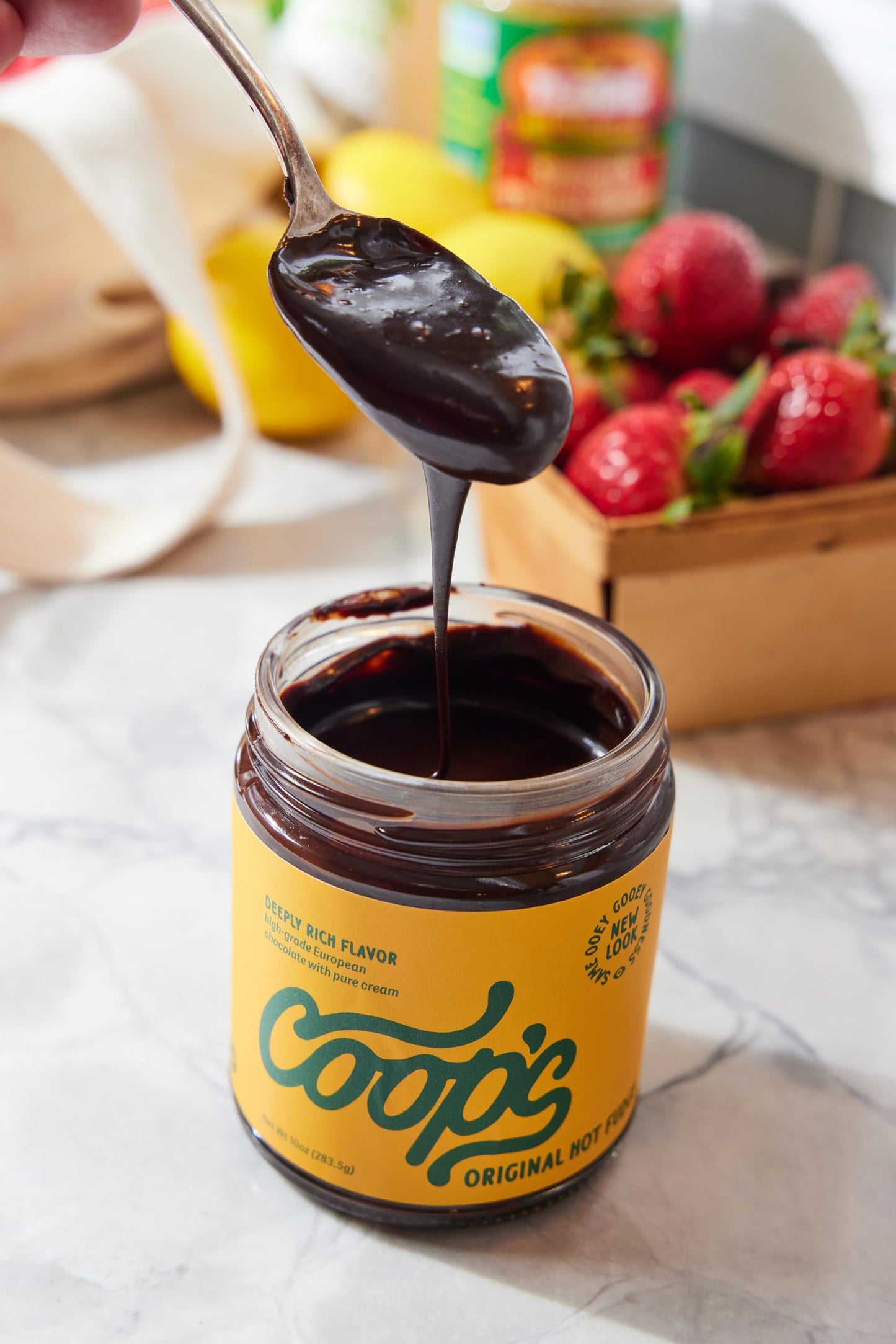 Coops Original Hot Fudge: Gourmet, All Natural, Handcrafted, Gluten Free, Non-GMO, Chocolate Ice Cream Toppings, Sundae, Desser