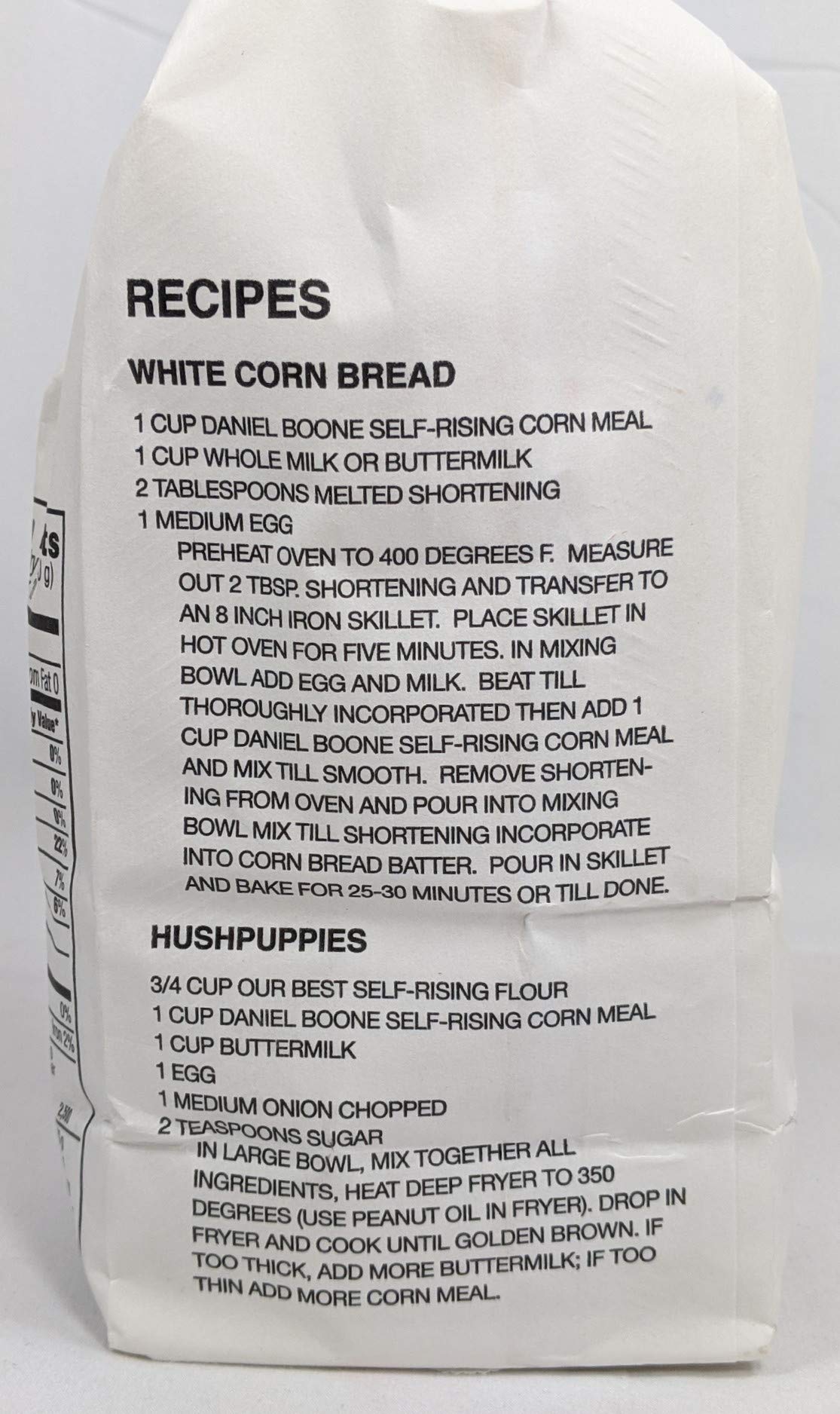 Daniel Boone Self-Rising White Corn Meal Mix 2 - 2 Lb Bags Bolted-Fresh Stone Ground No Preservatives