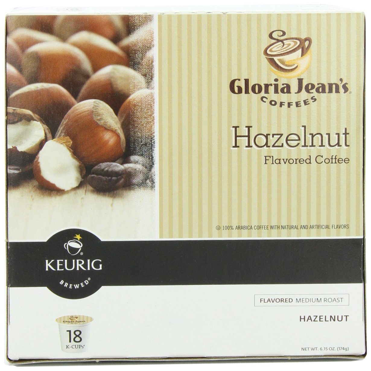 Gloria Jeans Hazelnut Keurig K-Cups, 18 Count, Model 108890, Pack of 18