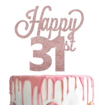 Lingteer Happy 31St Birthday Cake Topper - Cheers To 31St Birthday 31 Years Old Birthday Party Cake Decorations Sign.