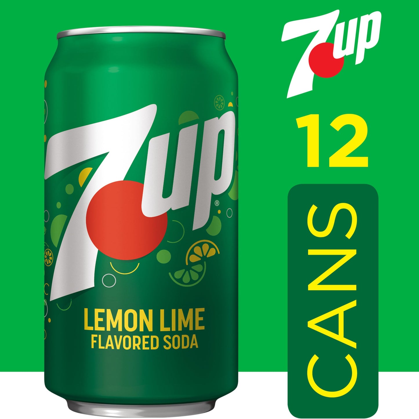 7UP Soda Soft Drink, 12 Fl Oz, Pack of 24, Yellow, Model 621124