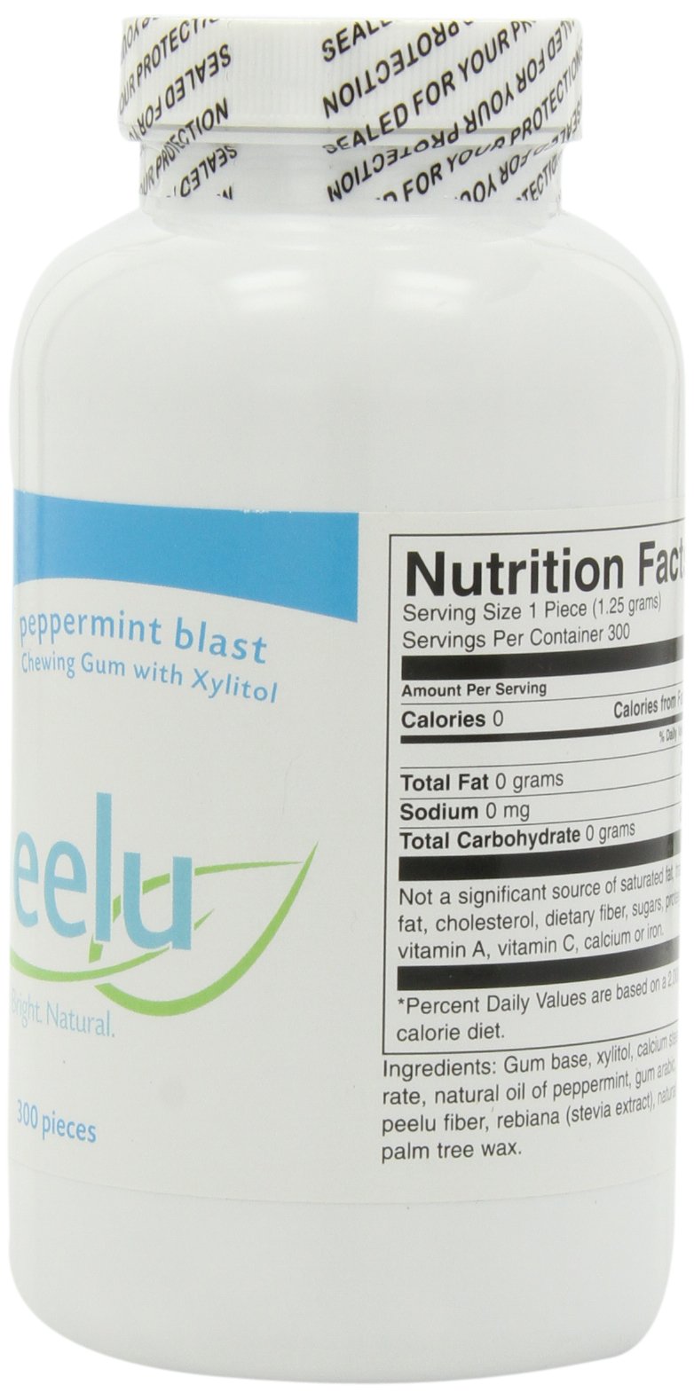 the Peelu Co. Chewing Gum, Peppermint, 300-Count