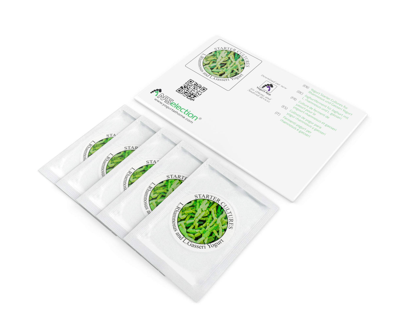 Natural Probiotic Selection Yogurt Starter Cultures - Pack of 5 Freeze-Dried Sachets for Lactobacillus Rhamnosus and L.Gasseri Y