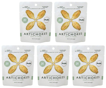 Poshi Marinated Snack Gluten Free Non-Gmo 1.34 Oz Each Artichokes (5-Pack)