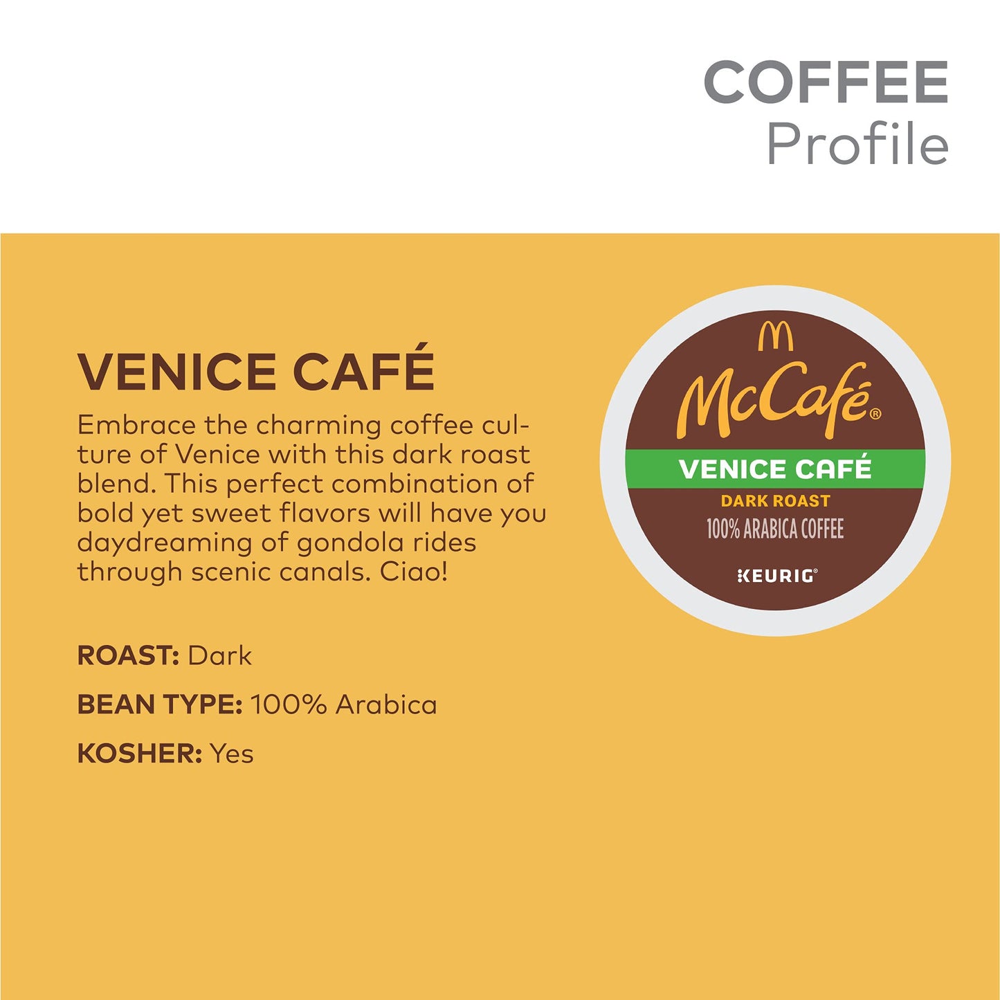 McCafe K-Cup Pods Dark Roast Coffee, 72 Count (6 Packs of 12), Model wx-uj-24846