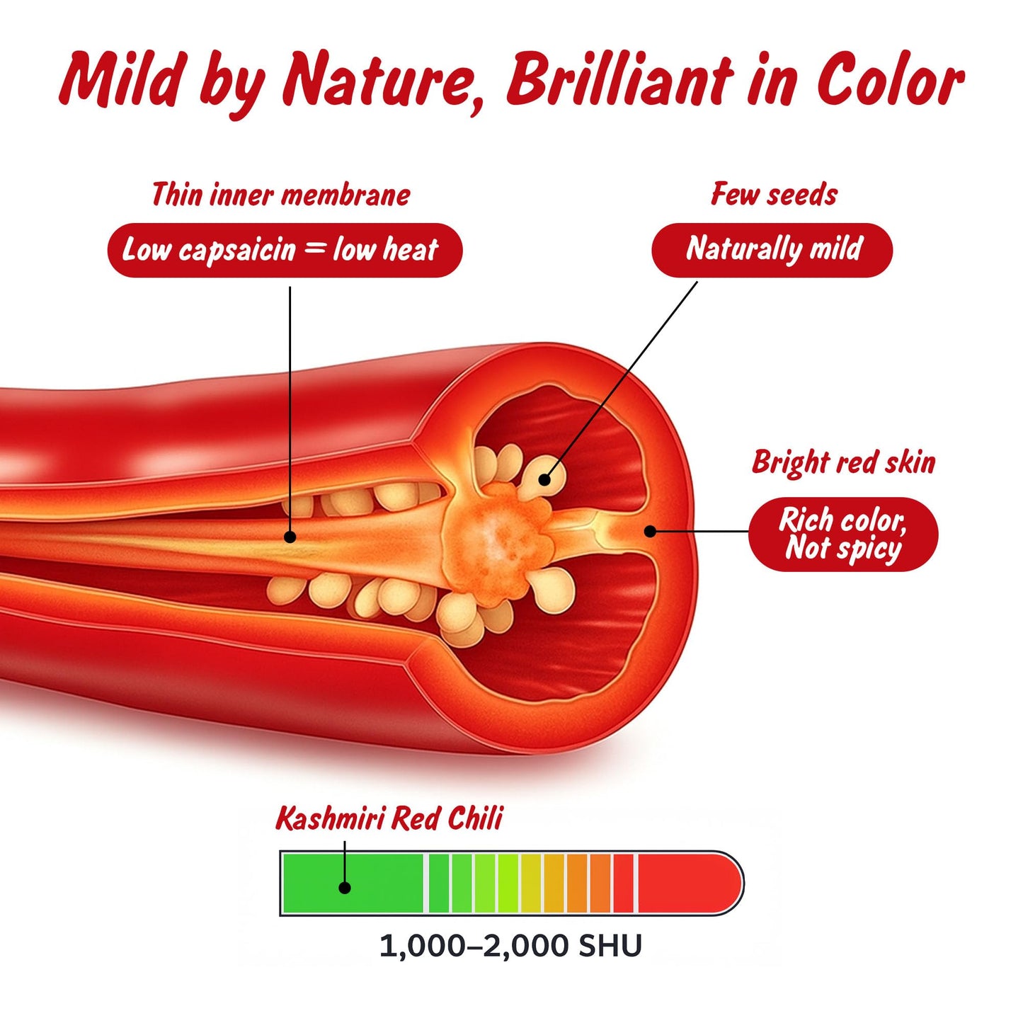 Spice Profile USDA Organic Low Heat Kashmiri Chili Powder  4 oz  Lab Tested for Heavy Metals  Milder than Deggi Mirch Chilli  Chile rojo de Cachemira en polvo