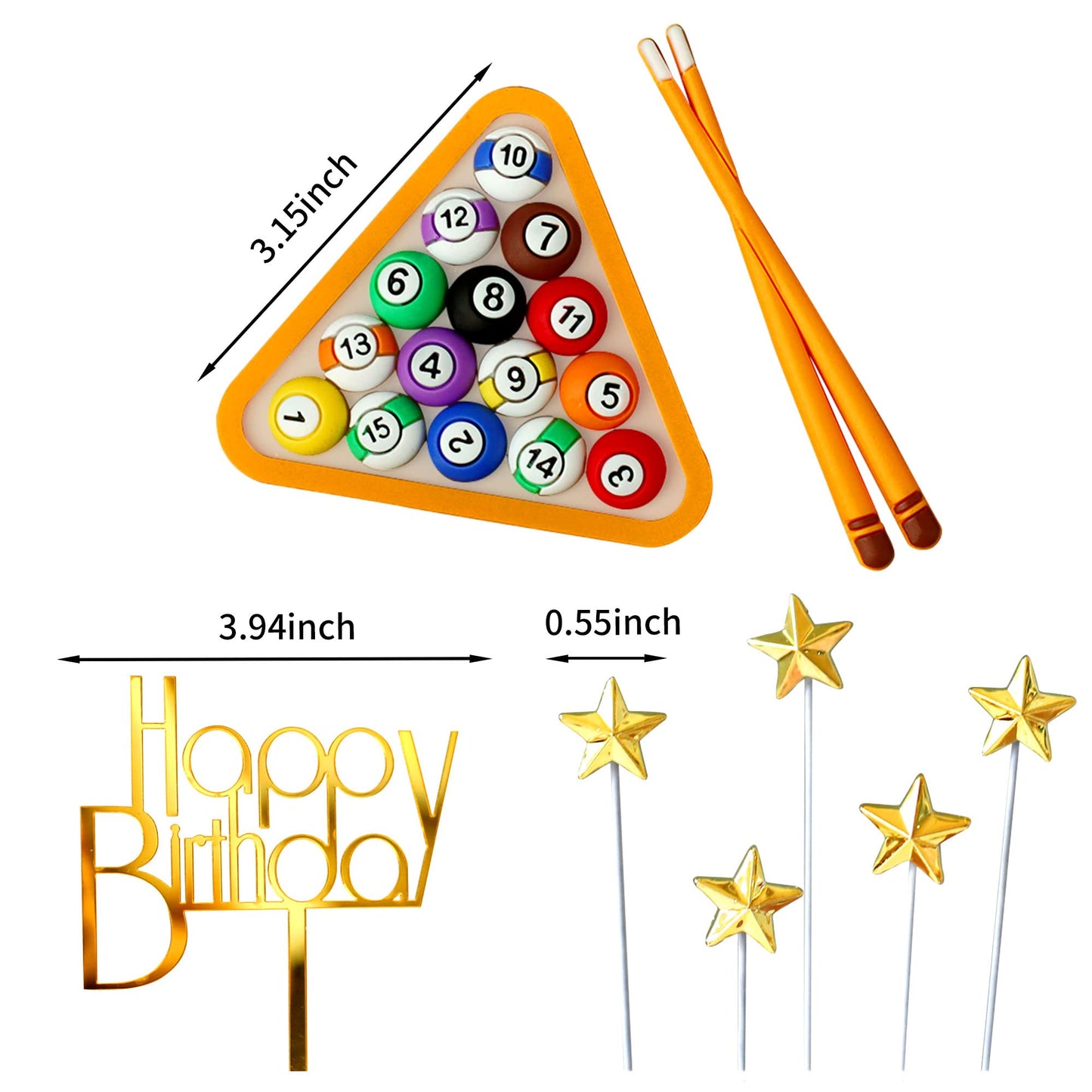 Billiards Cake Topper Billiards Cake Decoration Billiards Ball Birthday Party Supplies Billiards Ball Birthday Cake Decoration B