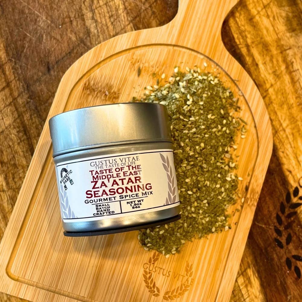 Za'Atar/Zaatar/Zatar/Zahtar- Gourmet Spice - All Natural Mix - Non Gmo - Handcrafted - Small Batch - Artisanal Seasoning - Gustu