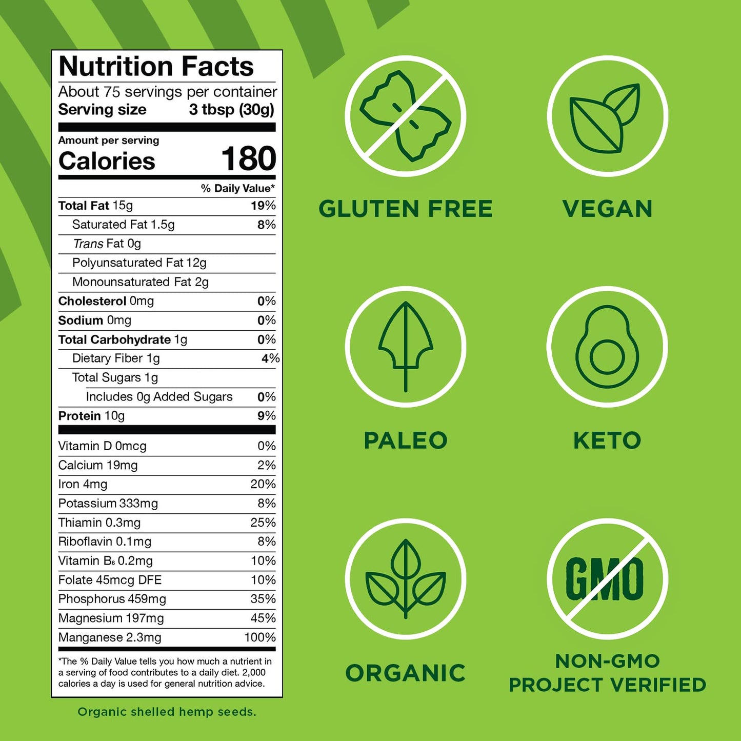 Manitoba Harvest Organic Hemp Seeds, 5 Lb; 10G Plant Based Protein And 12G Omega 3 & 6 Per Srv | Smoothies, Yogurt & Salad | Non
