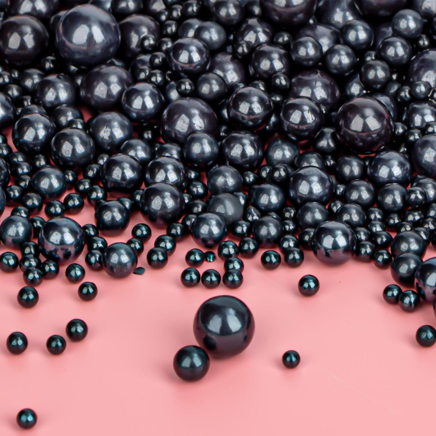 Twisweet Black Pearl Sprinkles for Cake Decorating, Edible Sugar Pearls for Baking, Mix Size, Cake Topper Cupcake Cookie Ice Cre
