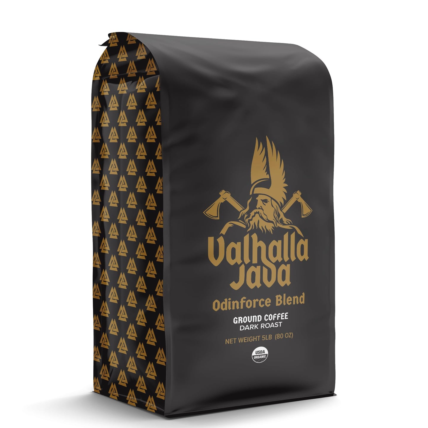 Death Wish Coffee Valhalla Java Dark Roast Grounds, USDA Organic, 80 oz, Bold & Intense Blend