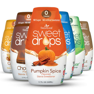 Sweetleaf Sweet Drops - Stevia Liquid Variety Pack, Chocolate, Caramel, Coconut, Vanilla, Pumpkin Spice, And Unflavored Stevia S