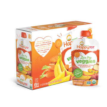 Happy Tot Love My Veggies Organic Carrot Banana Mango And Sweet Potato Blend (16X4.22 Oz)