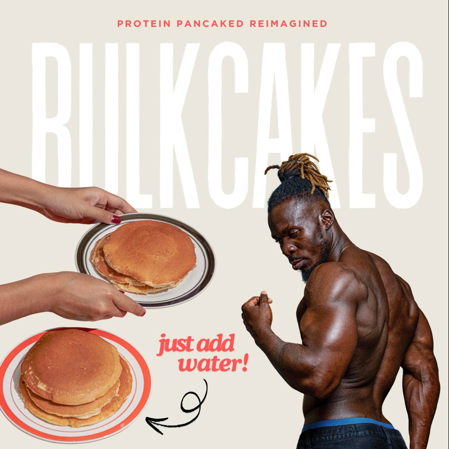 Bulkcakes Protein Pancake Mix (1Lb) - Super Fluffy & Just-Add-Water, 21G Protein, 230 Calories, Healthy Pancake & Waffle Mix, Bu