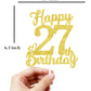 27 Birthday Cake Toppers-Gold Glitter, 27Th Cake Topper For Men,27 Cake Topper For Women, 27Th Birthday Decorations,27Th Birthda