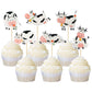 Gyufise 36Pcs Cow Cupcake Toppers Farm Animals Theme Moo Cupcake Picks Cow Cake Decorations For Cow Theme Baby Shower Kids Birth