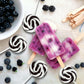 EORA Black Swirl Lollipops, 32 Count Individually Wrapped, Blackberry Flavor, Black & White Candy for Halloween