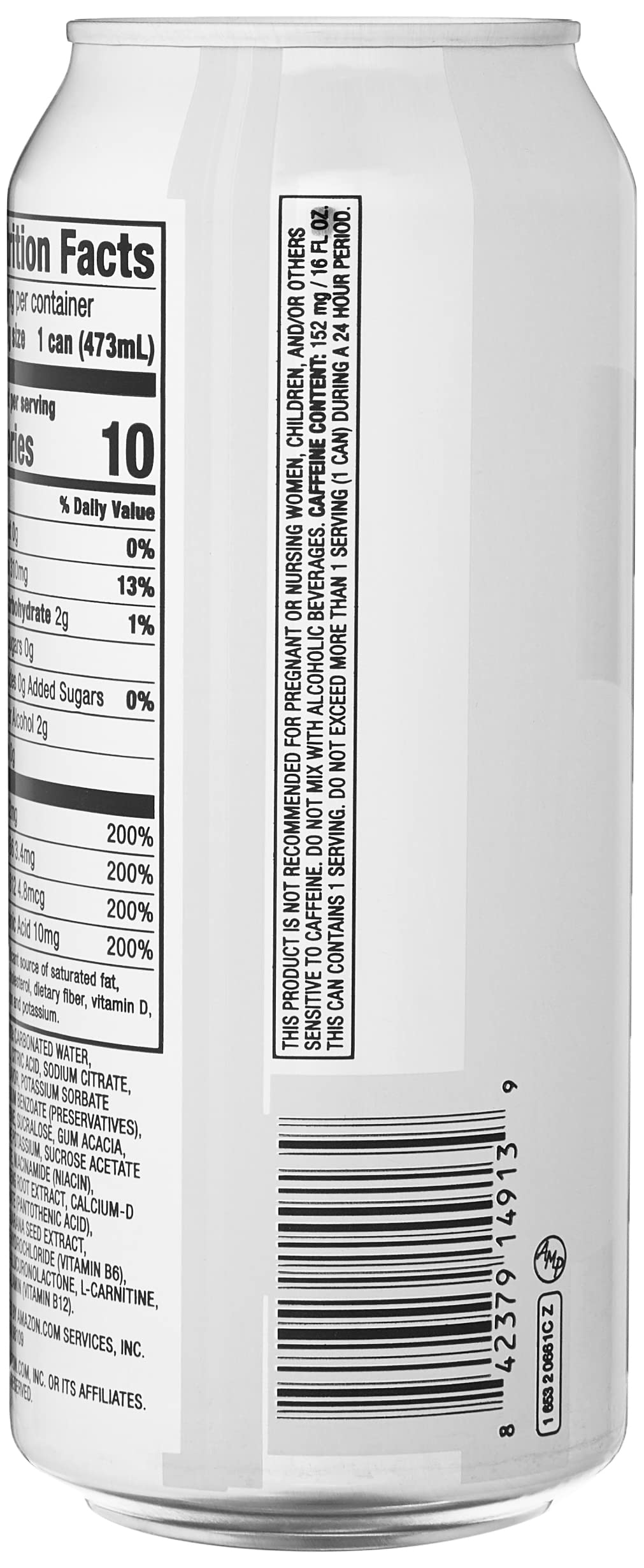 large online retailer Brand - Solimo Silver Energy Drink  Sugar-Free  Vegan  Low-Calorie  16 fl oz (Pack of 12)