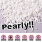 HUEBEATY 6-in-1 White Edible Cake Pearls Sprinkles for Cake Decorating, Cupcakes, Cookies & Ice cream | 180g/6.36oz | White Nonp