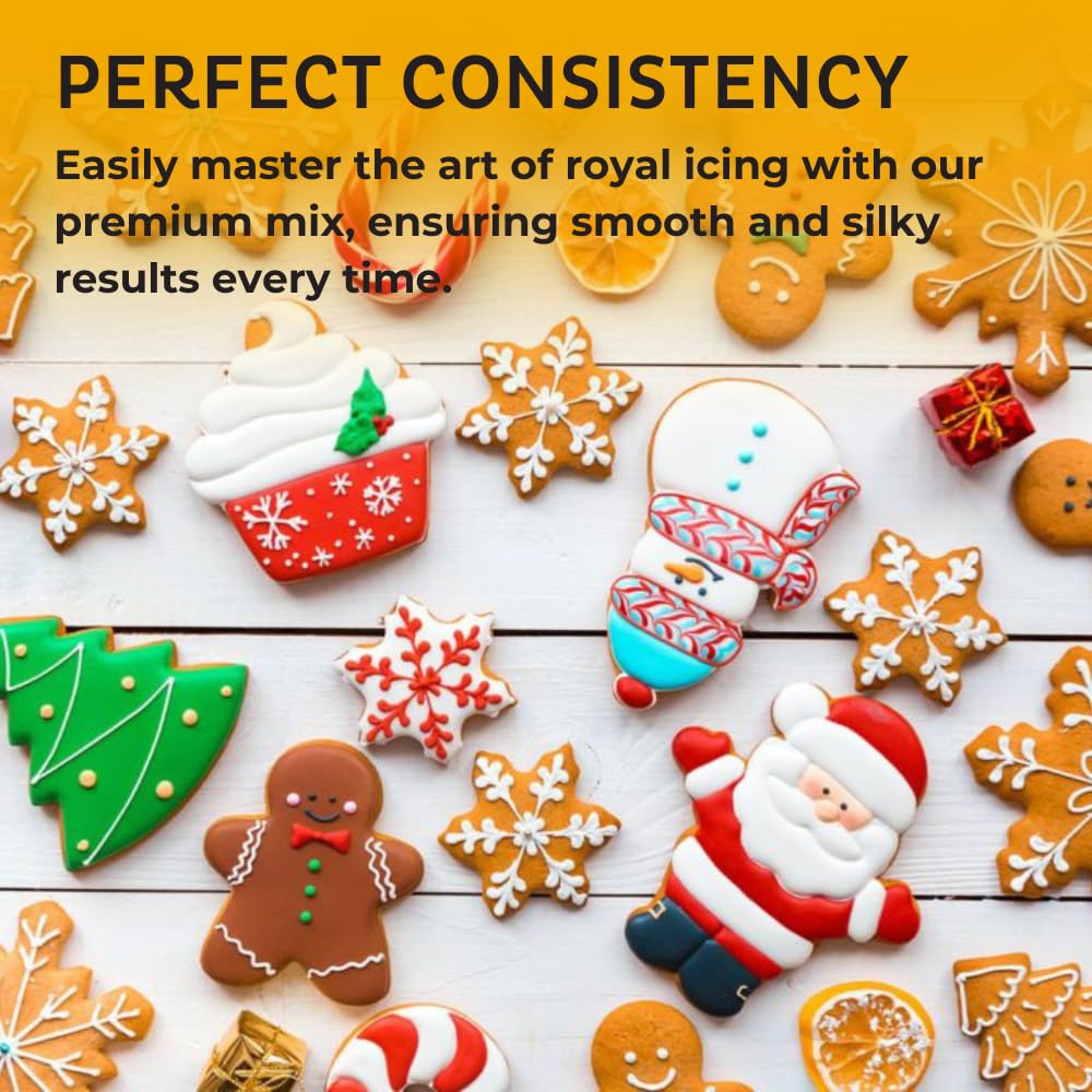 Chefmaster Premium Holiday Royal Icing Mix, Decorating Cookies, Making Cake Decorations, Extra Smooth & Versatile, Just Add Wate